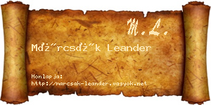 Márcsák Leander névjegykártya